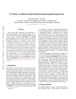 D$^2$-World: An Efficient World Model through Decoupled Dynamic Flow