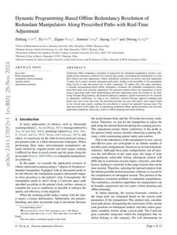 Dynamic Programming-Based Offline Redundancy Resolution of Redundant Manipulators Along Prescribed Paths with Real-Time Adjustment