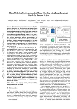 ThreatModeling-LLM: Automating Threat Modeling using Large Language Models for Banking System