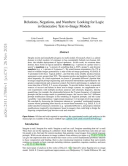 Relations, Negations, and Numbers: Looking for Logic in Generative
  Text-to-Image Models