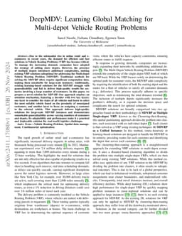DeepMDV: Learning Global Matching for Multi-depot Vehicle Routing
  Problems