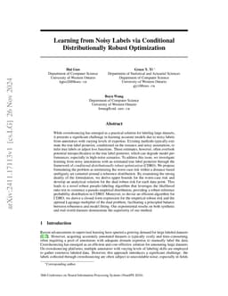 Learning from Noisy Labels via Conditional Distributionally Robust
  Optimization