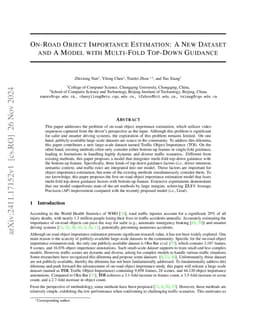 On-Road Object Importance Estimation: A New Dataset and A Model with
  Multi-Fold Top-Down Guidance