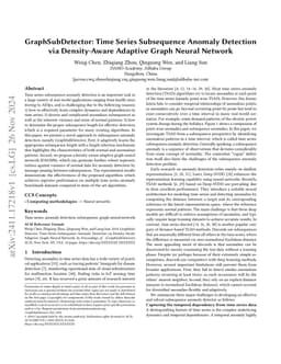 GraphSubDetector: Time Series Subsequence Anomaly Detection via
  Density-Aware Adaptive Graph Neural Network