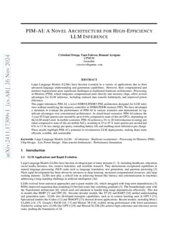 PIM-AI: A Novel Architecture for High-Efficiency LLM Inference