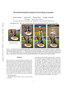 Reward Incremental Learning in Text-to-Image Generation