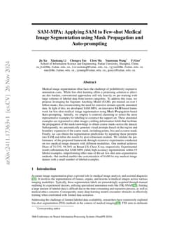 SAM-MPA: Applying SAM to Few-shot Medical Image Segmentation using Mask
  Propagation and Auto-prompting