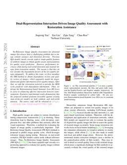 Dual-Representation Interaction Driven Image Quality Assessment with
  Restoration Assistance
