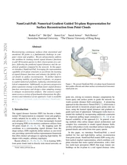 NumGrad-Pull: Numerical Gradient Guided Tri-plane Representation for
  Surface Reconstruction from Point Clouds