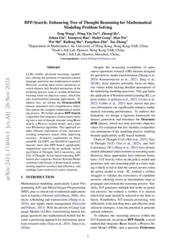 BPP-Search: Enhancing Tree of Thought Reasoning for Mathematical Modeling Problem Solving
