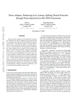 Noise Adaptor: Enhancing Low-Latency Spiking Neural Networks through
  Noise-Injected Low-Bit ANN Conversion
