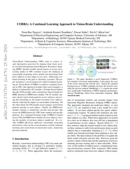 COBRA: A Continual Learning Approach to Vision-Brain Understanding