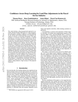 Confidence-Aware Deep Learning for Load Plan Adjustments in the Parcel
  Service Industry