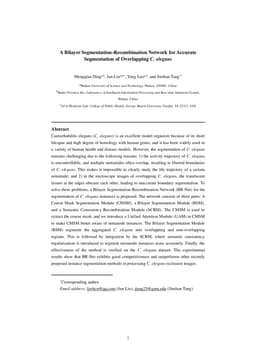 A Bilayer Segmentation-Recombination Network for Accurate Segmentation
  of Overlapping C. elegans