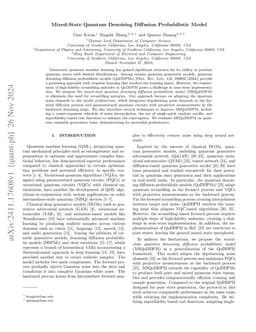 Mixed-State Quantum Denoising Diffusion Probabilistic Model