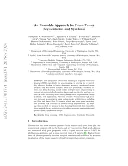 An Ensemble Approach for Brain Tumor Segmentation and Synthesis