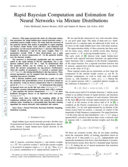 Rapid Bayesian Computation and Estimation for Neural Networks via
  Mixture Distributions