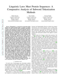 Linguistic Laws Meet Protein Sequences: A Comparative Analysis of
  Subword Tokenization Methods