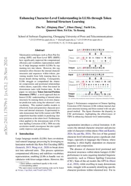 Enhancing Character-Level Understanding in LLMs through Token Internal
  Structure Learning