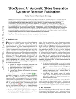 SlideSpawn: An Automatic Slides Generation System for Research
  Publications
