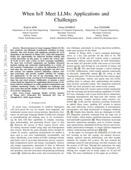 When IoT Meet LLMs: Applications and Challenges
