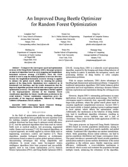 An Improved Dung Beetle Optimizer for Random Forest Optimization