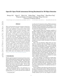 OpenAD: Open-World Autonomous Driving Benchmark for 3D Object Detection