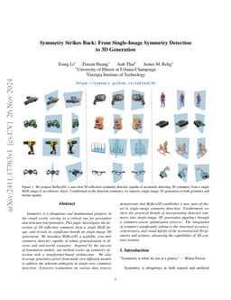 Symmetry Strikes Back: From Single-Image Symmetry Detection to 3D
  Generation