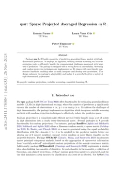 spar: Sparse Projected Averaged Regression in R