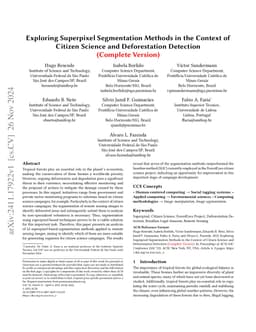 Exploring Superpixel Segmentation Methods in the Context of Citizen Science and Deforestation Detection