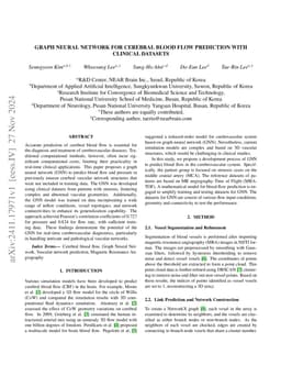 Graph Neural Network for Cerebral Blood Flow Prediction With Clinical
  Datasets