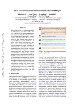 DRS: Deep Question Reformulation With Structured Output