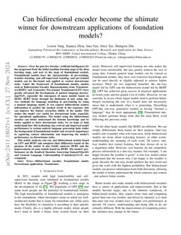 Can bidirectional encoder become the ultimate winner for downstream
  applications of foundation models?