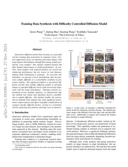 Training Data Synthesis with Difficulty Controlled Diffusion Model