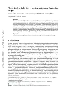 Abductive Symbolic Solver on Abstraction and Reasoning Corpus