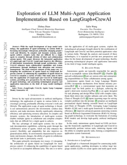 Exploration of LLM Multi-Agent Application Implementation Based on
  LangGraph+CrewAI