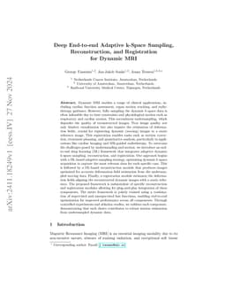 Deep End-to-end Adaptive k-Space Sampling, Reconstruction, and Registration for Dynamic MRI