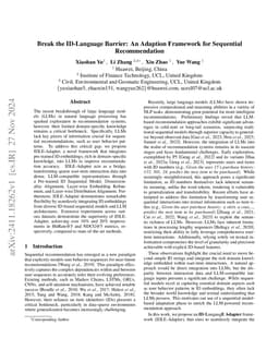 Break the ID-Language Barrier: An Adaption Framework for Sequential
  Recommendation