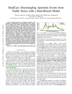 DualCast: Disentangling Aperiodic Events from Traffic Series with a
  Dual-Branch Model