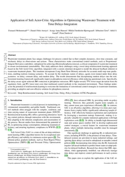 Application of Soft Actor-Critic Algorithms in Optimizing Wastewater
  Treatment with Time Delays Integration