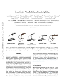 Neural Surface Priors for Editable Gaussian Splatting