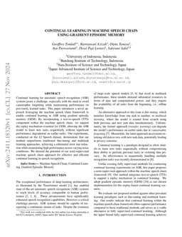 Continual Learning in Machine Speech Chain Using Gradient Episodic
  Memory