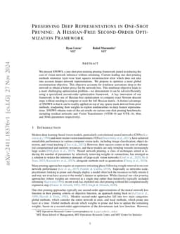 Preserving Deep Representations In One-Shot Pruning: A Hessian-Free
  Second-Order Optimization Framework