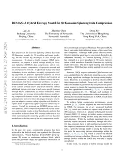 HEMGS: A Hybrid Entropy Model for 3D Gaussian Splatting Data Compression