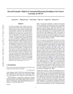 Beyond Examples: High-level Automated Reasoning Paradigm in In-Context
  Learning via MCTS