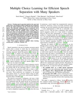 Multiple Choice Learning for Efficient Speech Separation with Many
  Speakers