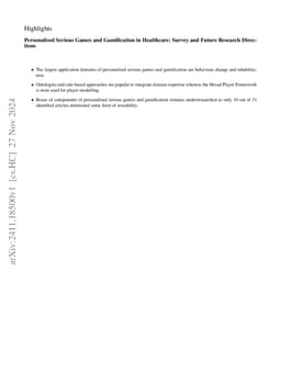 Personalised Serious Games and Gamification in Healthcare: Survey and
  Future Research Directions