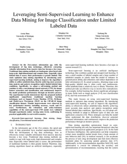 Leveraging Semi-Supervised Learning to Enhance Data Mining for Image
  Classification under Limited Labeled Data