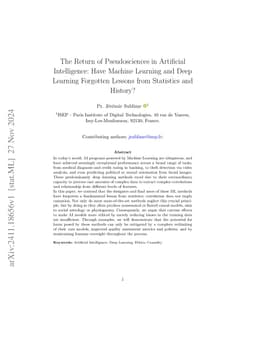 The Return of Pseudosciences in Artificial Intelligence: Have Machine
  Learning and Deep Learning Forgotten Lessons from Statistics and History?