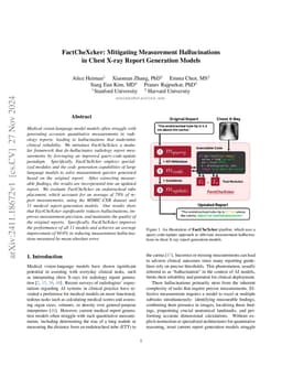 FactCheXcker: Mitigating Measurement Hallucinations in Chest X-ray
  Report Generation Models